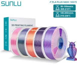 SUNLU PLA PLUS Silk 3D Printer Filament 1.75mm Double/Triple Tone Shiny Silk Textures Gradient Colors for Most FDM 3D Printers