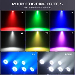 Datewink 4Pcs 18x10W RGBW LED Par Lights Stage Lighting Effect Projector DMX512 For Dj Disco Wedding Bar KTV Party Karaoke Show