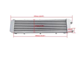 Aluminum Intercooler 2"inch Inlet Outlet for Delta Fin Design One Sided 550x140x80mm
