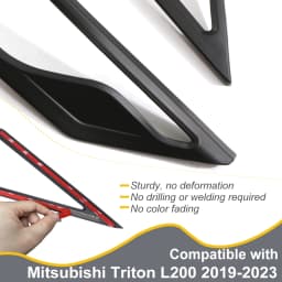 Matte Black Headlight Cover Surround Trim Guard For Mitsubishi Triton L200 2019-2023 MR Front Lamp Hood Car Exterior Accessories