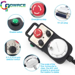 【EU Warehouse】  4 / 5 Axis CNC Controller PLC Offline DDCS Expert + Keyboard + MPG Handwheel + Emergency Stop