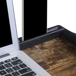 SONGMICS Bed Tray Table with Bamboo Folding Legs, Breakfast Tray for Sofa, Bed, Serving Snack Tray with Groove for Phone Tablet