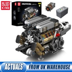 Mould King 10131 Technical Car Engine Toys The Motorized W16 Engine Building Block Assembly Engine Brick Kids Christmas Gift