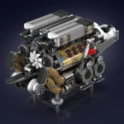 Mould King 10131 Technical Car Engine Toys The Motorized W16 Engine Building Block Assembly Engine Brick Kids Christmas Gift