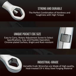 Versatile and Compact EDC Wrench Set - Ultimate Convenience with 23 Essential Sizes ranging from 1/4 to 3/4 inch and 7mm to 19mm
