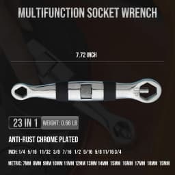 Versatile and Compact EDC Wrench Set - Ultimate Convenience with 23 Essential Sizes ranging from 1/4 to 3/4 inch and 7mm to 19mm