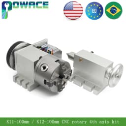 【EU US BR】CNC Part A Rotary 4th Fourth Axis K12-100mm dividing Index Head With 4 jaw chuck + 65mm MT2 Tailstock + Driver