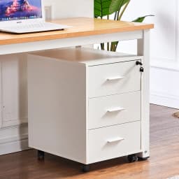 BonChoice 3 Drawers Mobile File Cabinets Pedestal Office Filing Cabinet with Rolling Casters