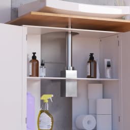 Free Standing Wooden Sink Storage Organiser, Bathroom Floor Basin Cupboard Unit Storage Cabinet with Double Doors, 60 x 30 x 60