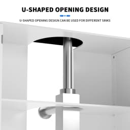 Free Standing Wooden Sink Storage Organiser, Bathroom Floor Basin Cupboard Unit Storage Cabinet with Double Doors, 60 x 30 x 60