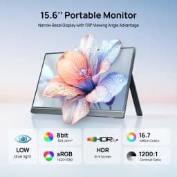 ARZOPA 15.6 inch Portable Monitor FHD 1080P IPS USB-C Mini-HDMI External Second Screen for PC/MAC/Phone/Xbox/PS A1