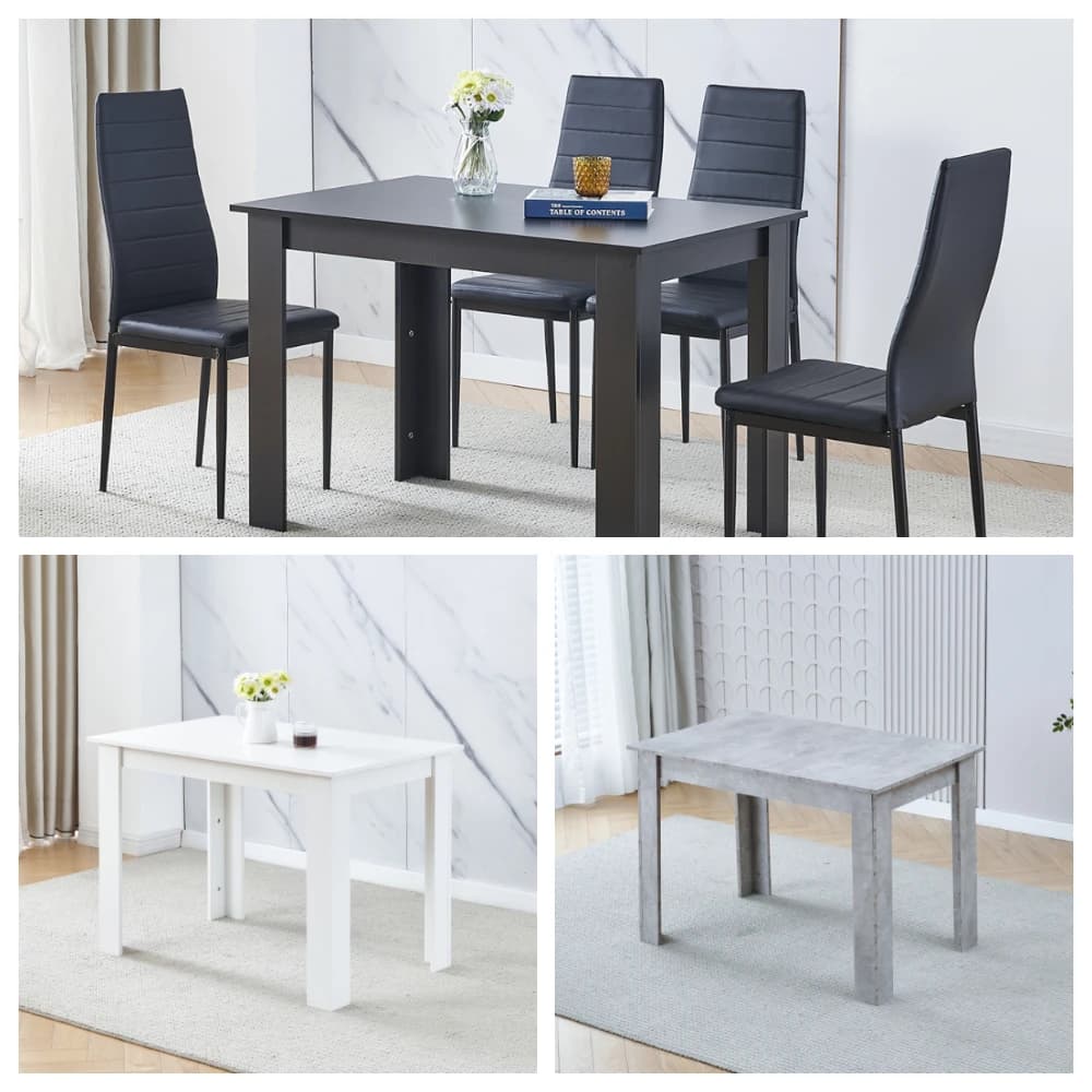 BonChoice 110/120/150cm Wooden Dining Tables for 2-6 Small Space, Rectangle Kitchen Table for Dining Room, Kitchen