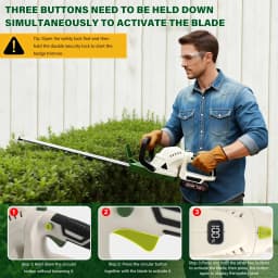 Cordless Hedge Trimmer with 2 Battery & Charger, Lightweight Electric Tree Branch Cutter Handheld Pruning Tool for Garden Lawn Shrub Trimming