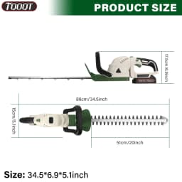 Cordless Hedge Trimmer with 2 Battery & Charger, Lightweight Electric Tree Branch Cutter Handheld Pruning Tool for Garden Lawn Shrub Trimming