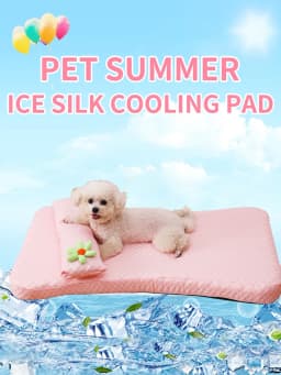 Ice Silk Pet Sofa Thickened Dog Bed Cooling Mat Detachable Pet Cushion Elastic Sponge Design for Medium Dogs with Pillow