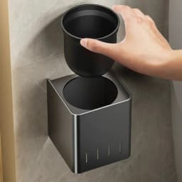Bathroom Toilet Brush Holder Cleaning Tools Space Aluminum Wall Mounted No Drill Vertical Toilet Brush Bathroom Accessories