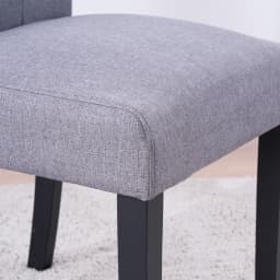 BonChoice 2x Grey Button Tufted High Back Dining Chairs Fabric Upholstered Room Kitchen