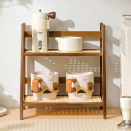 2 Layer Bamboo Storage Rack for Kitchen Spice Caddy Shelf Desktop Cabinet Organizer Wooden Display Rack Coffee Bar Counter Shelf