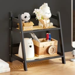 2 Layer Bamboo Storage Rack for Kitchen Spice Caddy Shelf Desktop Cabinet Organizer Wooden Display Rack Coffee Bar Counter Shelf