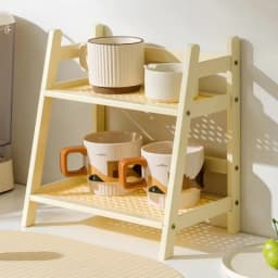 2 Layer Bamboo Storage Rack for Kitchen Spice Caddy Shelf Desktop Cabinet Organizer Wooden Display Rack Coffee Bar Counter Shelf