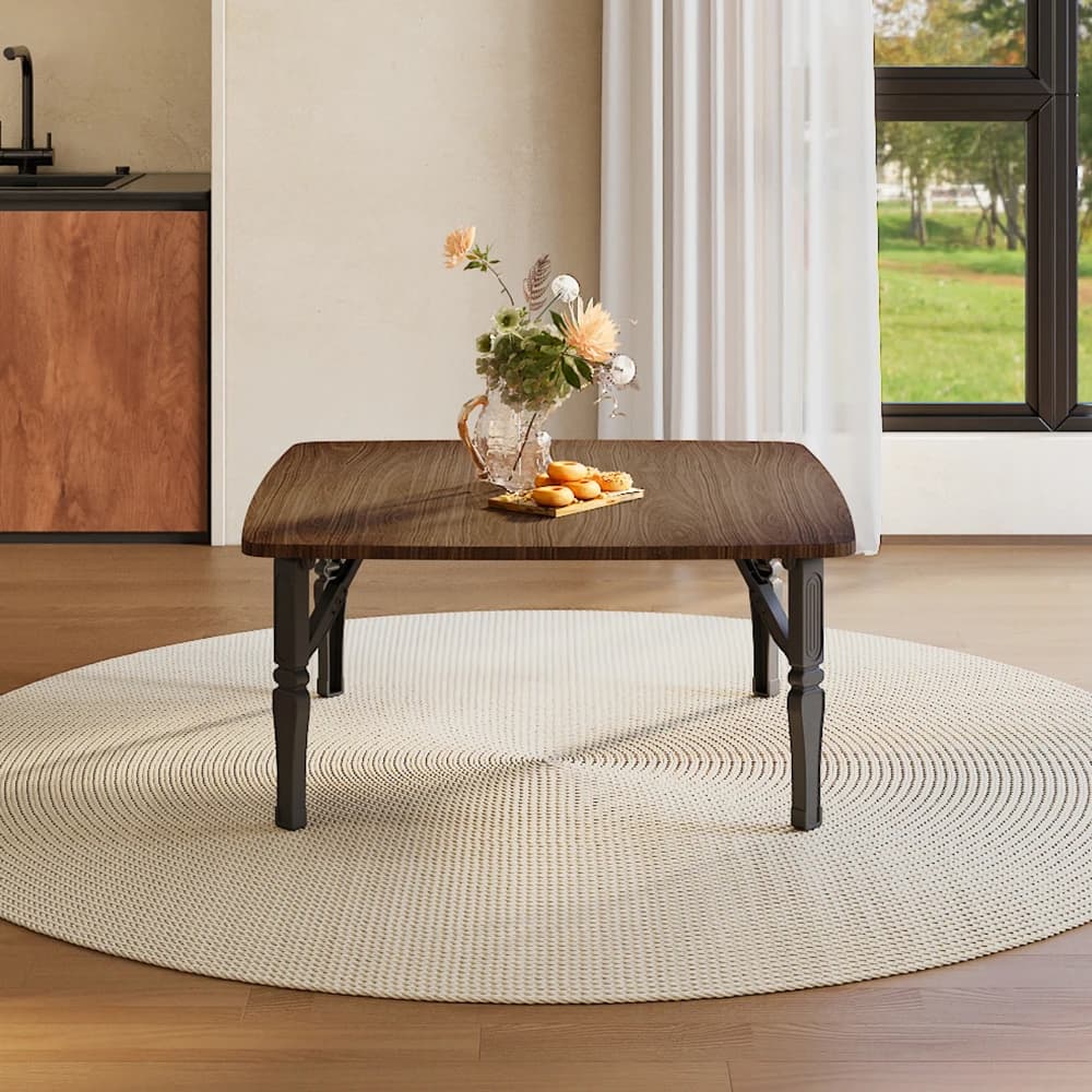 Modern multifunctional wooden folding coffee table dining table, retro square dining table
