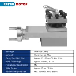 【EU】 Lathe Turning Tool Holder Machine Tool Slide Rest Compound Rest Assembly For WM210V-208A BHC210 HS210 JY210V CTC210