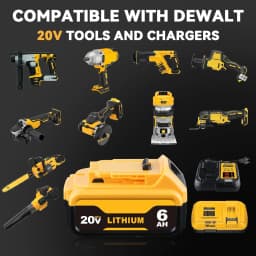 Vanon 2 Pack 18V DCB182 6.0Ah Lithium Ion Battery DCB14-XJ DCB20 DCB207 DCB208 Replace for DeWalt Battery pin UK Warehouse