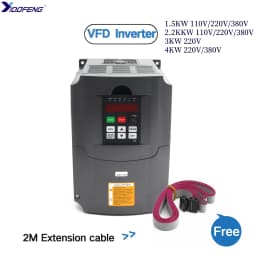 [EU Stock] 1.5KW/2.2KW/3KW/4KW/7.5KW 220V/380V HY VFD Inverter Variable Frequency Driver For CNC Spindle Motor Speed Controller