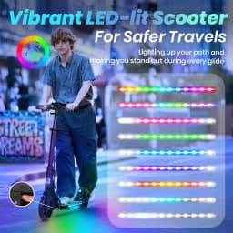 Kick Scooter for Teens & Adults, 200mm Big Wheels Foldable Scooter, Teens & Adult Scooters with LED Light-Up Deck