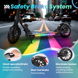 Kick Scooter for Teens & Adults, 200mm Big Wheels Foldable Scooter, Teens & Adult Scooters with LED Light-Up Deck
