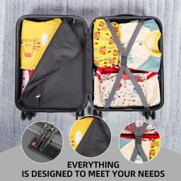 Luggage Sets Suitcase Carry On Hand Cabin ABS Hard Shell 4 Double Spinning Wheels TSA Lock- 3 Piece Set (21"24"28")