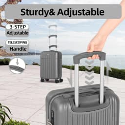 Luggage Sets Suitcase Carry On Hand Cabin ABS Hard Shell 4 Double Spinning Wheels TSA Lock- 3 Piece Set (21"24"28")