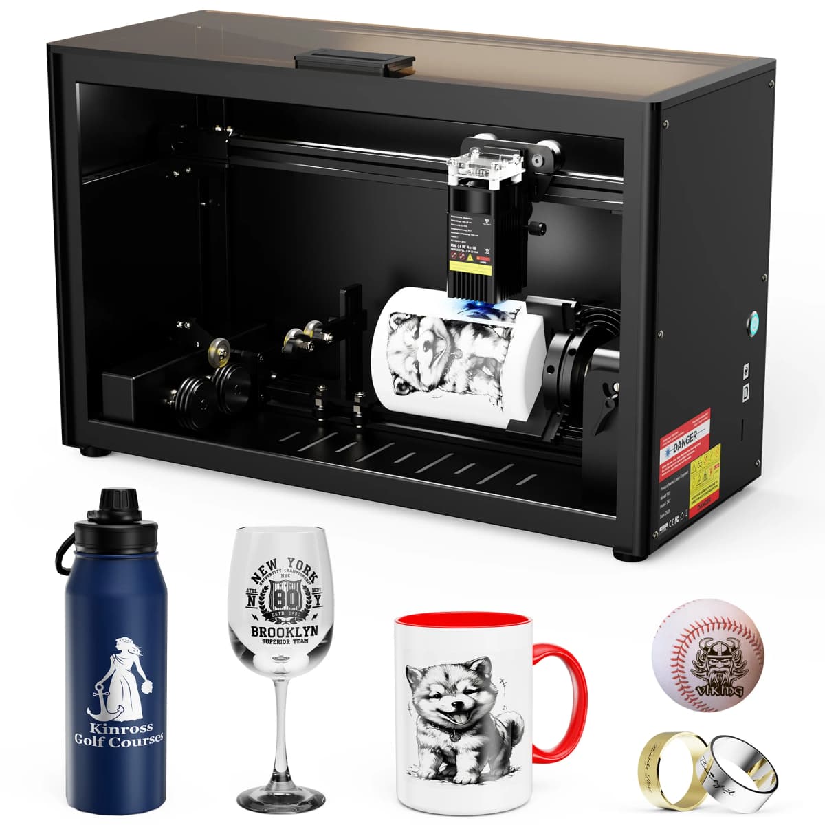 Twotrees TS5-7W laser engraving machine, with rotating drum, CNC engraving machine, metal cutting, wood cutting
