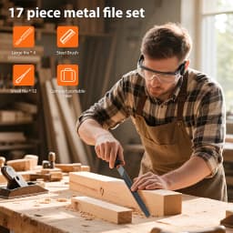 DayPlus 17Pcs Metal File Set, Professional Files Tools, Premium Metal Files with Suitcase,Perfect for Wood, Metal & DIY Project