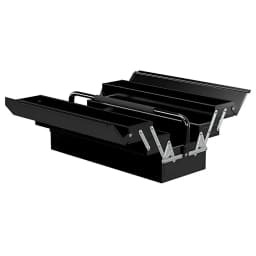 17.7" Cantilever Tool Box With Handle 3 Layers 5 Retractable Tray Thickened Hardware Storage Box Portable Tools Organizer, Black