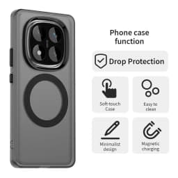Magnetic Wireless Charging Case For Redmi Note 14 Pro 5G Note 14 Pro+ Plus Cover Candy Colors Transparent Back Shell Coque