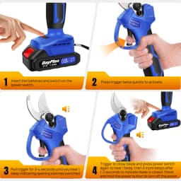 21V Electric Secateurs Cordless Pruning Shears Battery Powered with 2Pack 1.5AH Lithium Battery,for Pruning Trees and Shrubs