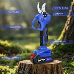 21V Electric Secateurs Cordless Pruning Shears Battery Powered with 2Pack 1.5AH Lithium Battery,for Pruning Trees and Shrubs