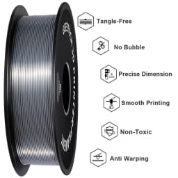 GEEETECH 5 rolls 3D Silk PLA Filament 1Kg/roll 1.75mm Spool Wire Christmas Gift Toy Filament For For 3D Printer Material