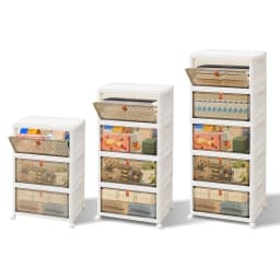 3/4/5 Tier Stackable Storage Boxes with Lids,Sturdy PP Matterial, Foldable Plastic Storage Unit for Toys/Office Supplies/Clothes