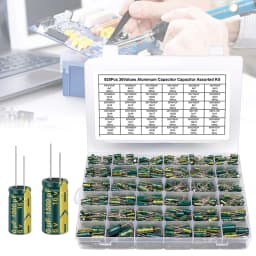 15/24/36 Values 225/460/925Pcs Aluminum Capacitors Set 16V-50V Aluminum Electrolytic Capacitors Assortment Kit with Storage Box