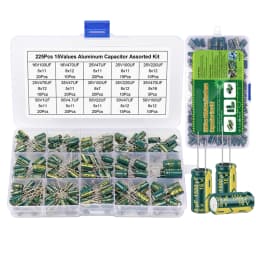 15/24/36 Values 225/460/925Pcs Aluminum Capacitors Set 16V-50V Aluminum Electrolytic Capacitors Assortment Kit with Storage Box