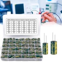 15/24/36 Values 225/460/925Pcs Aluminum Capacitors Set 16V-50V Aluminum Electrolytic Capacitors Assortment Kit with Storage Box