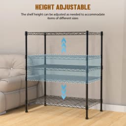 3-Shelf Narrow Storage Unit With Height Adjustable Shelves and Levelling Feet, 340 kg Max Weight, 60cm (W) *35cm(D)*76cm(H)
