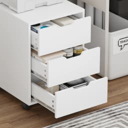 BonChoice 3 Drawers Mobile File Cabinet Wooden, Vertical File Cabinets with Drawer, Printer Stand Filing Storage for Home Office