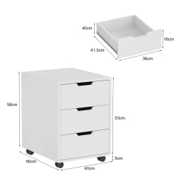 BonChoice 3 Drawers Mobile File Cabinet Wooden, Vertical File Cabinets with Drawer, Printer Stand Filing Storage for Home Office