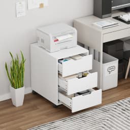 BonChoice 3 Drawers Mobile File Cabinet Wooden, Vertical File Cabinets with Drawer, Printer Stand Filing Storage for Home Office