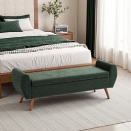 Voltsify Chenille Upholstered Storage Bench for Living Room Bedroom Hallway
