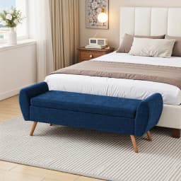 Voltsify Chenille Upholstered Storage Bench for Living Room Bedroom Hallway
