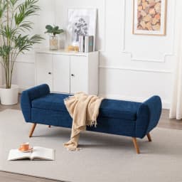 Voltsify Chenille Upholstered Storage Bench for Living Room Bedroom Hallway